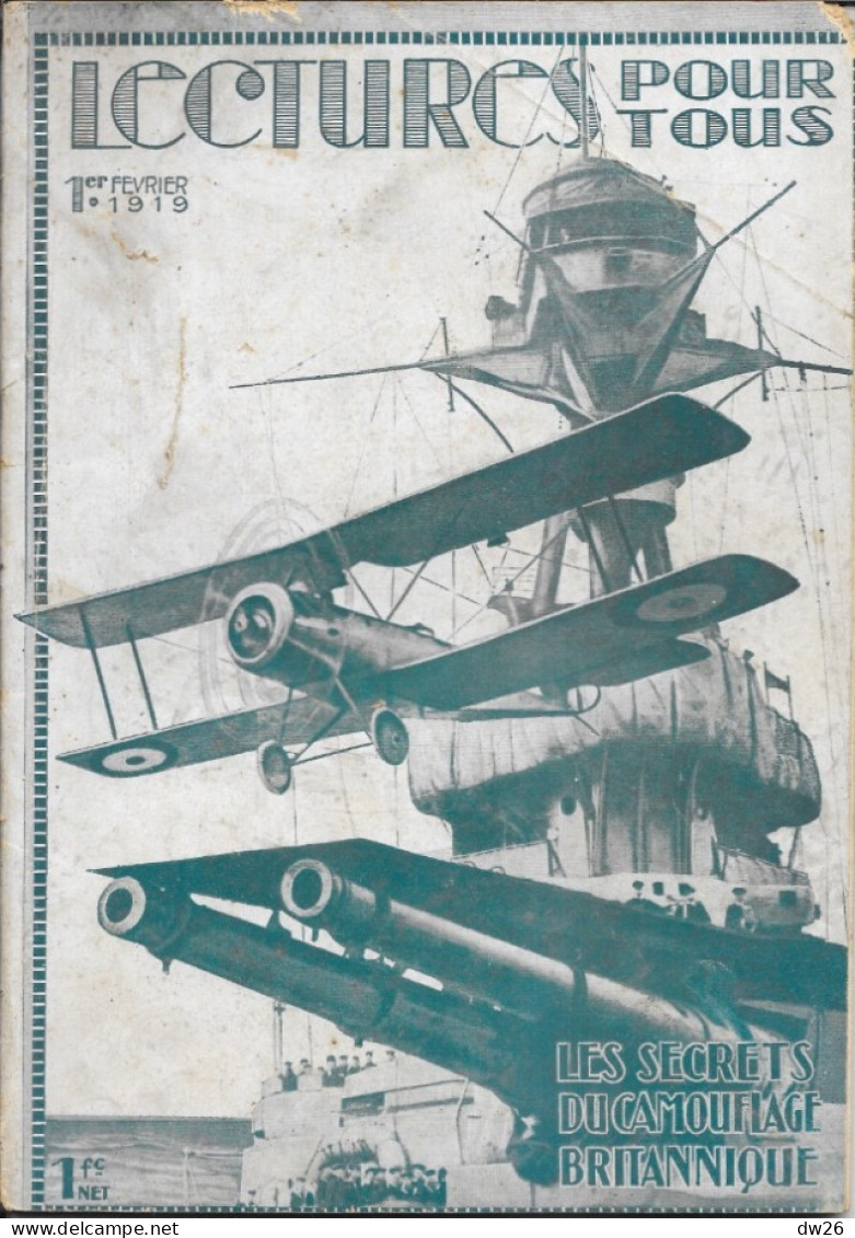 Revue Hachette Bimensuelle Après Guerre - Lectures Pour Tous Du 1er Février 1919 - Les Secrets Du Camouflage Britannique - 1900 - 1949