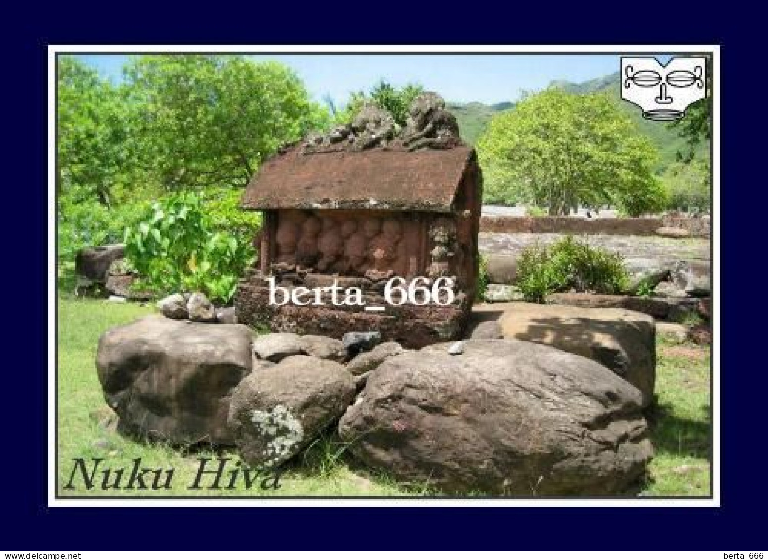 Marquesas Islands Nuku Hiva Carved Stones New Postcard - Polinesia Francese