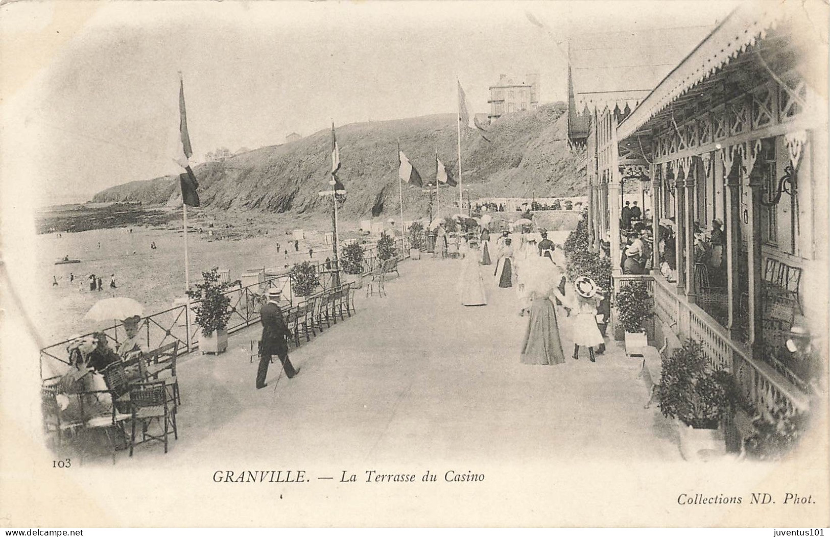 CPA Granville-La Terrasse Du Casino-103-Timbre        L2862 - Granville