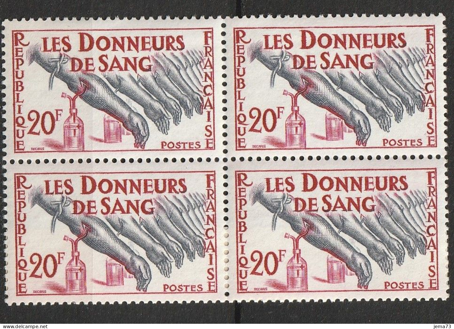 N° 1220 Hommage Aux Donneurs De Sang: Beau   Bloc De 4 Timbres Neuf - Unused Stamps