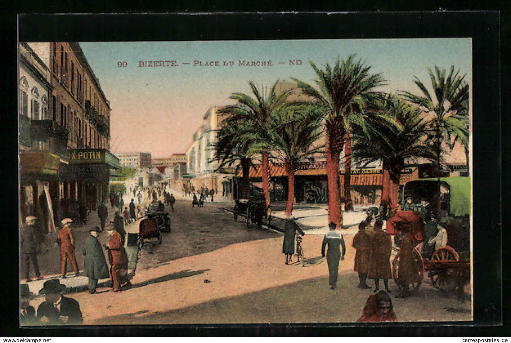 CPA Bizerte, Place Du Marché  - Tunisia