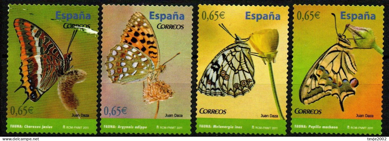 Spanien 2011 - Mi.Nr. 4573 - 4576 - Postfrisch MNH - Tiere Animals Schmetterlinge Butterflies - Papillons