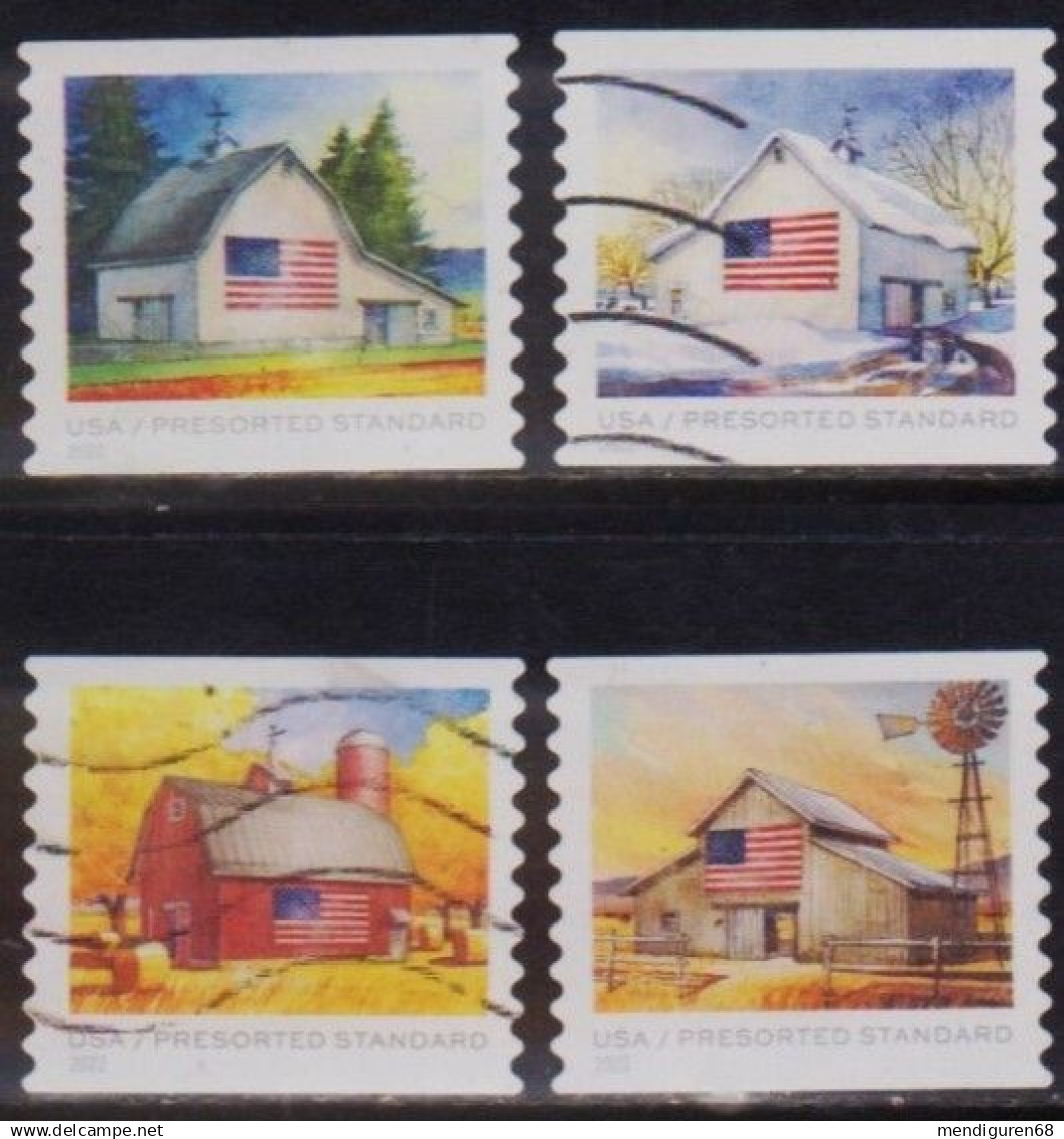 VEREINIGTE STAATEN ETATS UNIS USA 2022 FLAGS ON BARNS: IN SUMMER USED SN 5687 MI  YT 5521 - Used Stamps