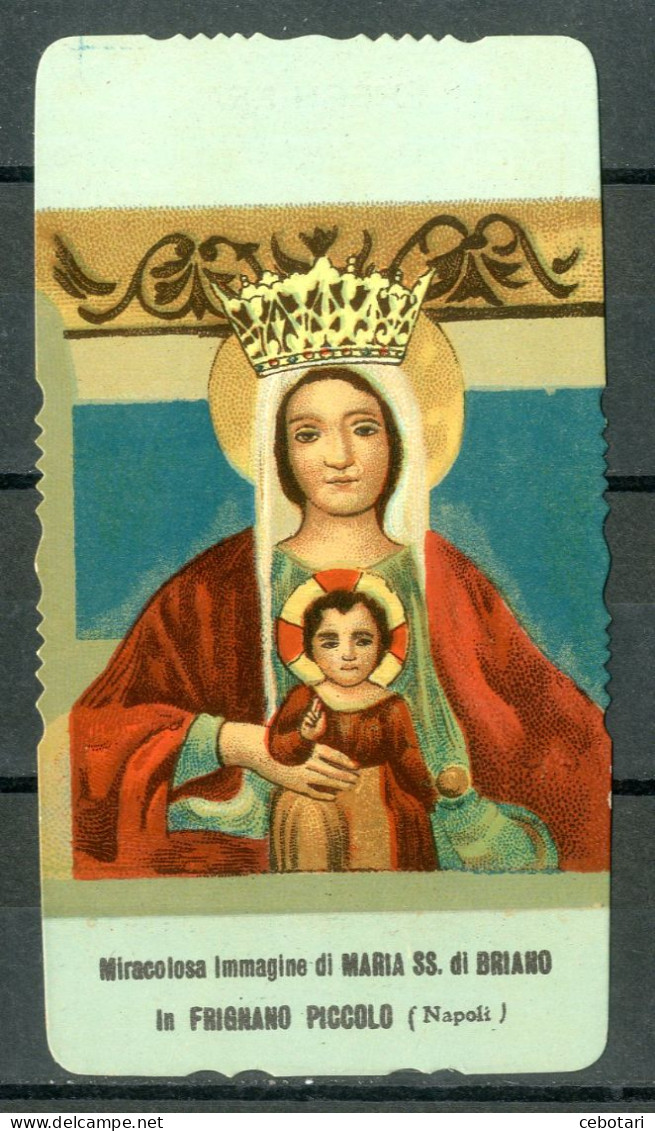 SANTINO - Maria SS. Di Briano - Santino Antico Con Preghiera. - Andachtsbilder