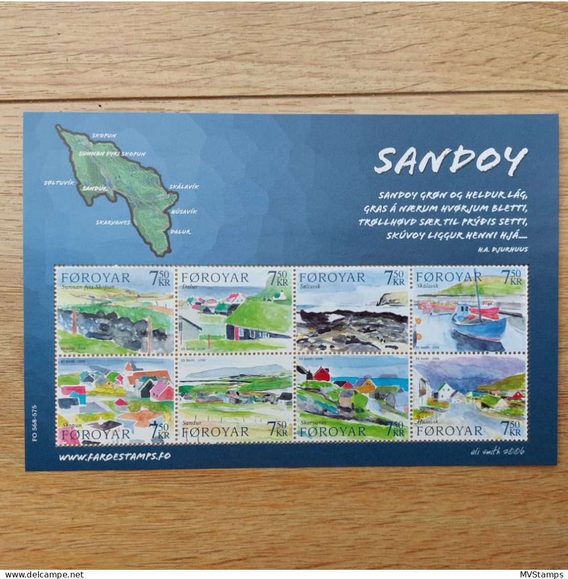 Faroer 2006 Sheet Sandoy Landscapes Stamps (Michel 576/83) MNH - Färöer Inseln