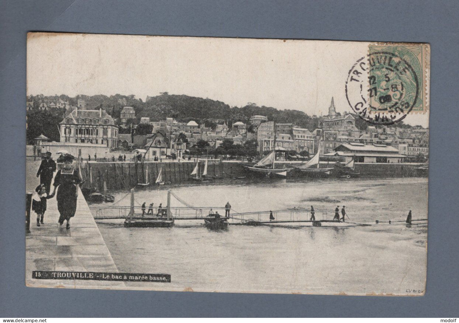 CPA - 14 - Trouville - Le Bac à Marée Basse - Animée - Circulée En 1909 - Trouville