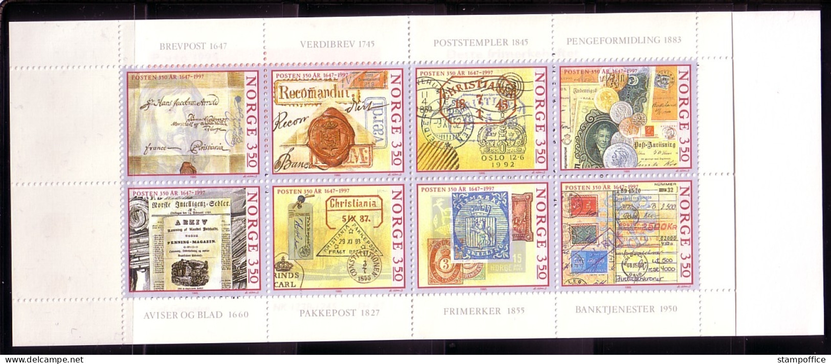 NORWEGEN MH 25 I POSTFRISCH(MINT) 350 JAHRE NORWEGISCHE POST(I) 1995 - Markenheftchen