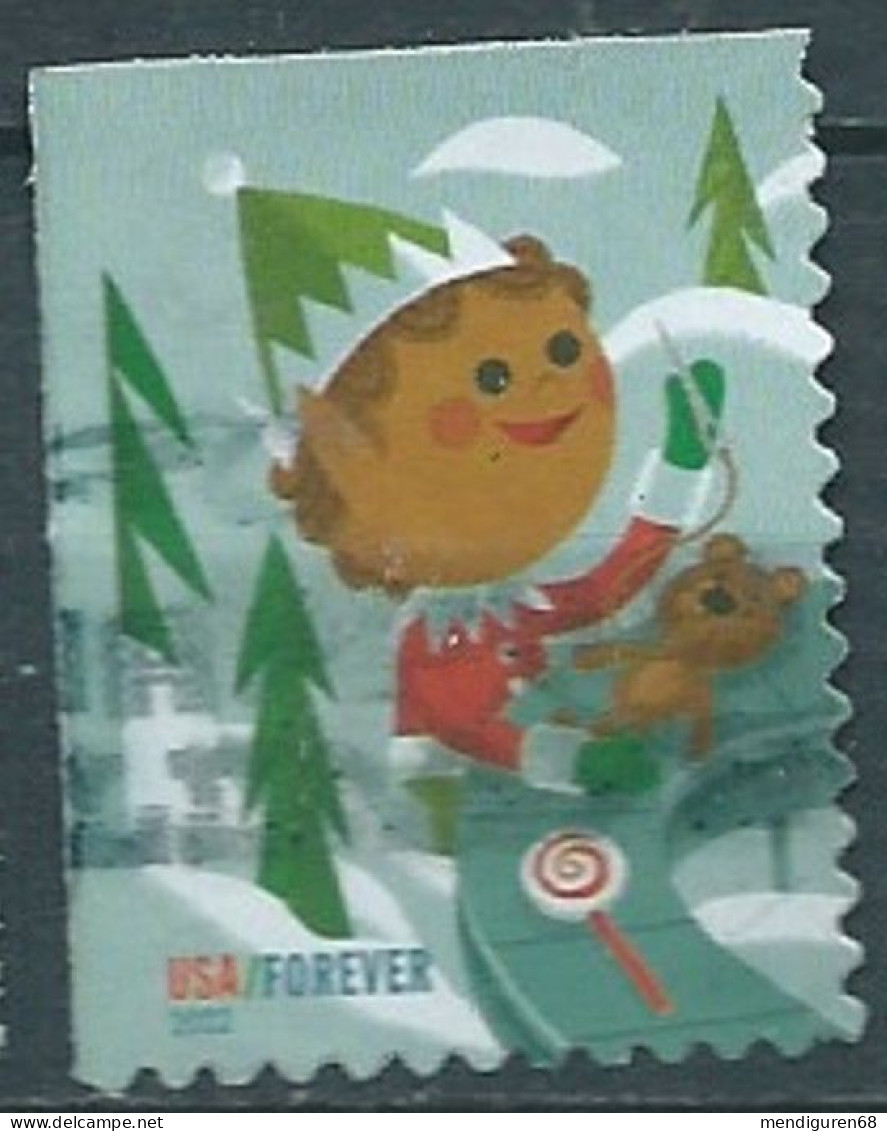 VEREINIGTE STAATEN ETATS UNIS USA 2022 HOLIDAY ELVES: ELF SEWING TEDDY BEAR F USED SN 5722 - Used Stamps