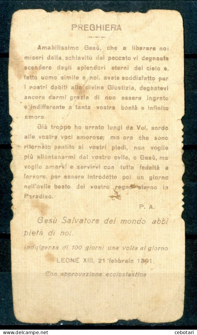 SANTINO - Ecce Homo - Santino Antico Con Preghiera. - Images Religieuses