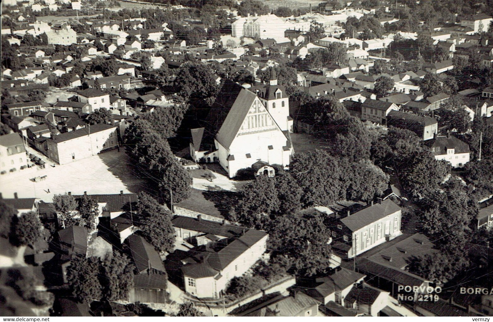 CPSM  PORVOO - BORGA : Vue Aérienne église - Finland