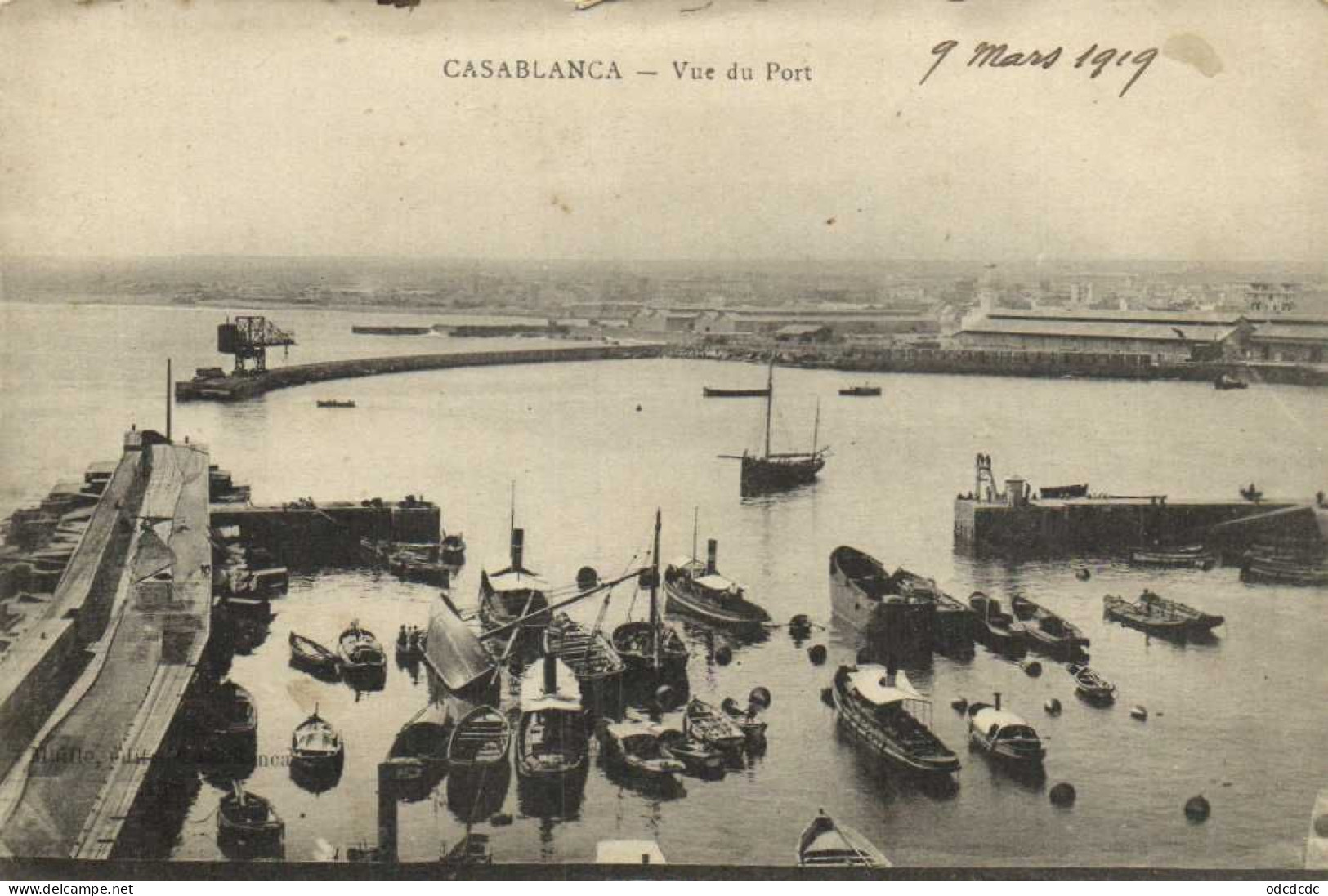 CASABLANCA  Vue Du Port RV Cachet Militaire - Casablanca