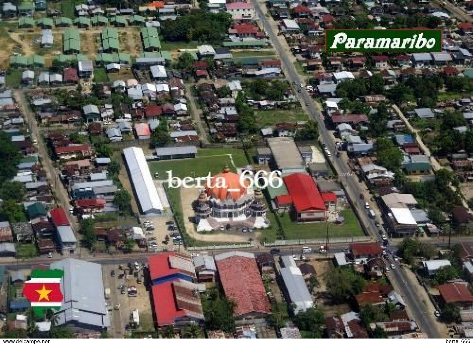 Suriname Paramaribo Hindu Temple Aerial View New Postcard - Surinam