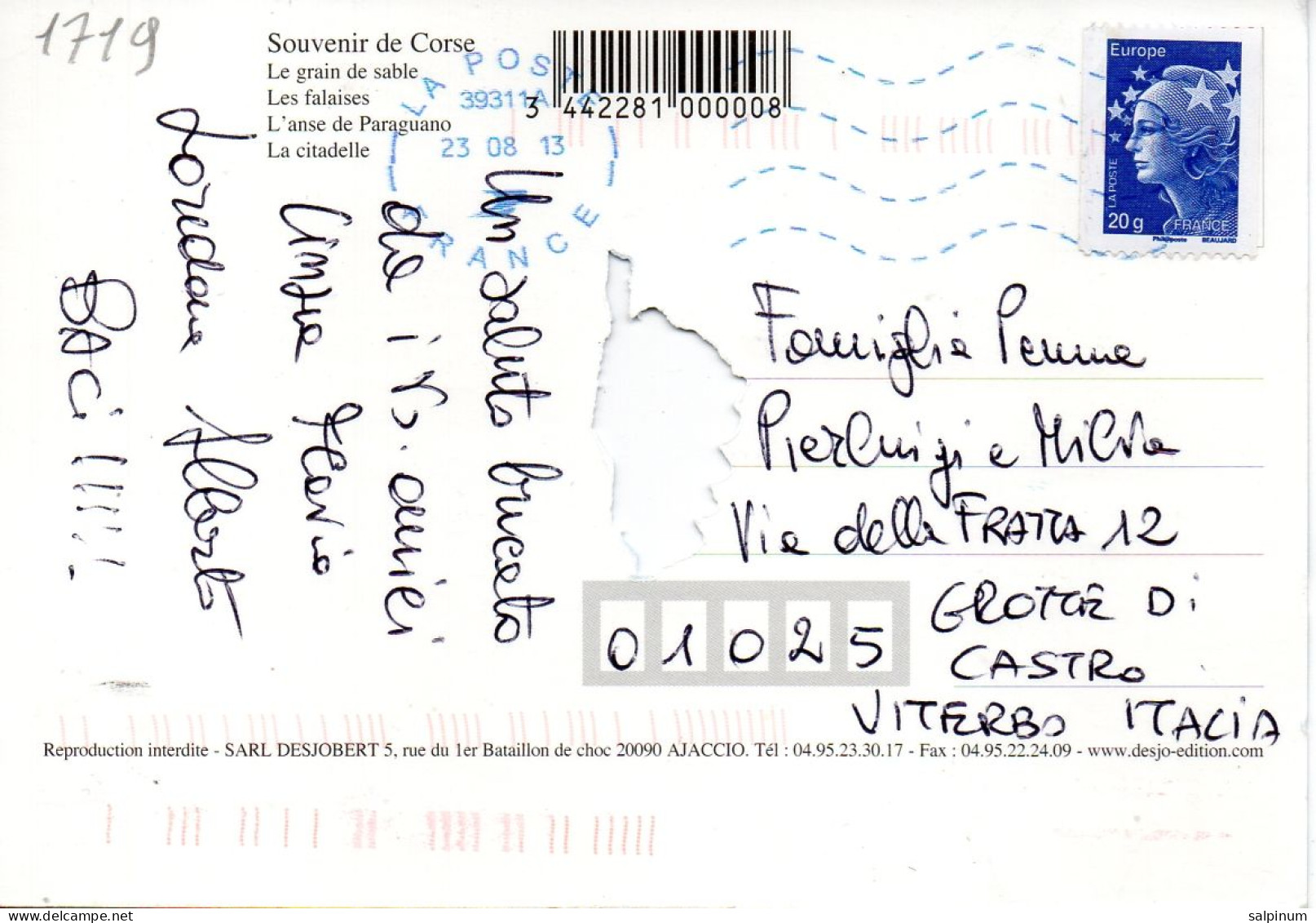 Philatelic Postcard With Stamps Sent From FRANCE To ITALY - Briefe U. Dokumente