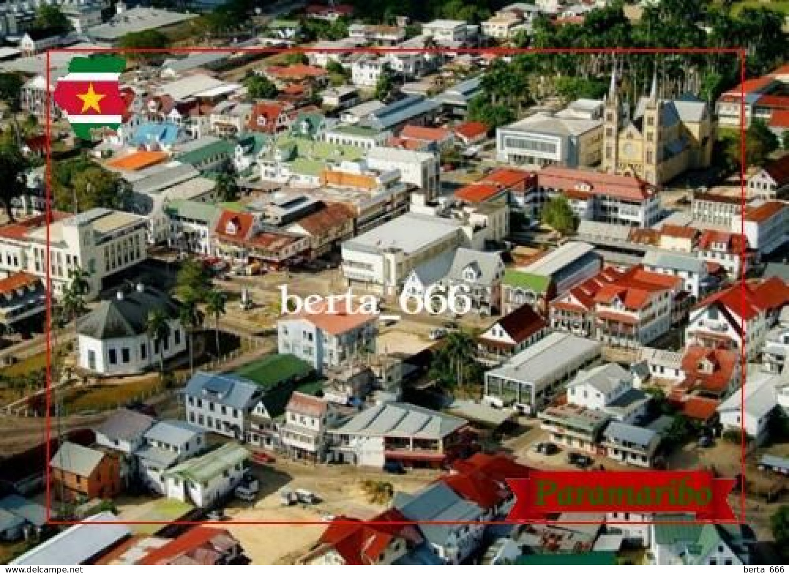 Suriname Paramaribo Overview Cathedral New Postcard - Surinam