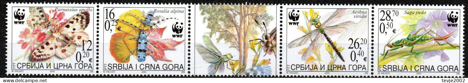 Jugoslawien 2004 - Mi.Nr. 3173 - 3176 - Postfrisch MNH - Tiere Animals Insekten Insects WWF - Autres & Non Classés