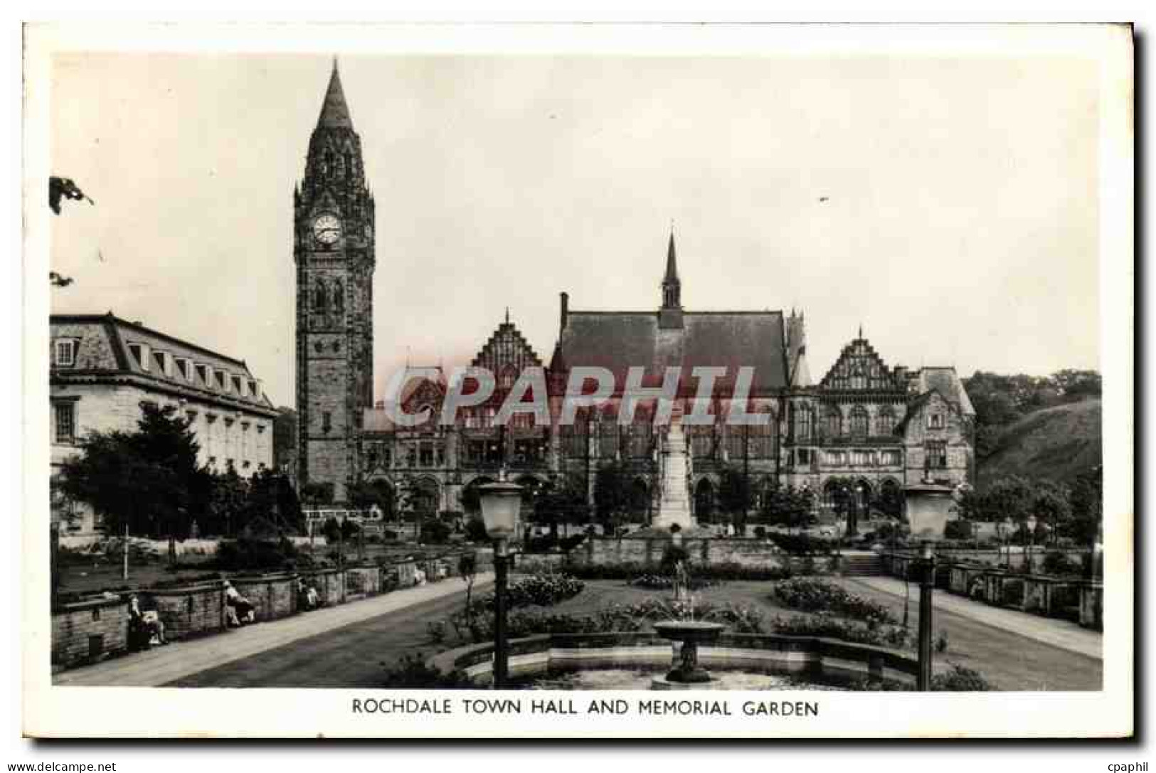 CPA Rochdale Town Hall And Memorial Garden - Autres & Non Classés