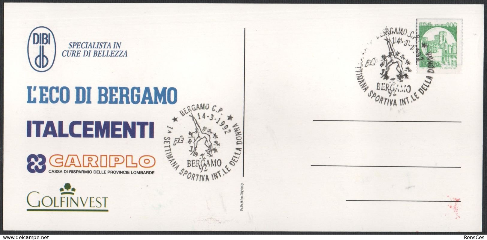 ITALIA BERGAMO 1992  1^ SETTIMANA SPORTIVA INTERNAZIONALE DONNA  GINNASTICA / VOLLEYBALL / BASKET / TENNIS / SCHERMA - A - Autres & Non Classés