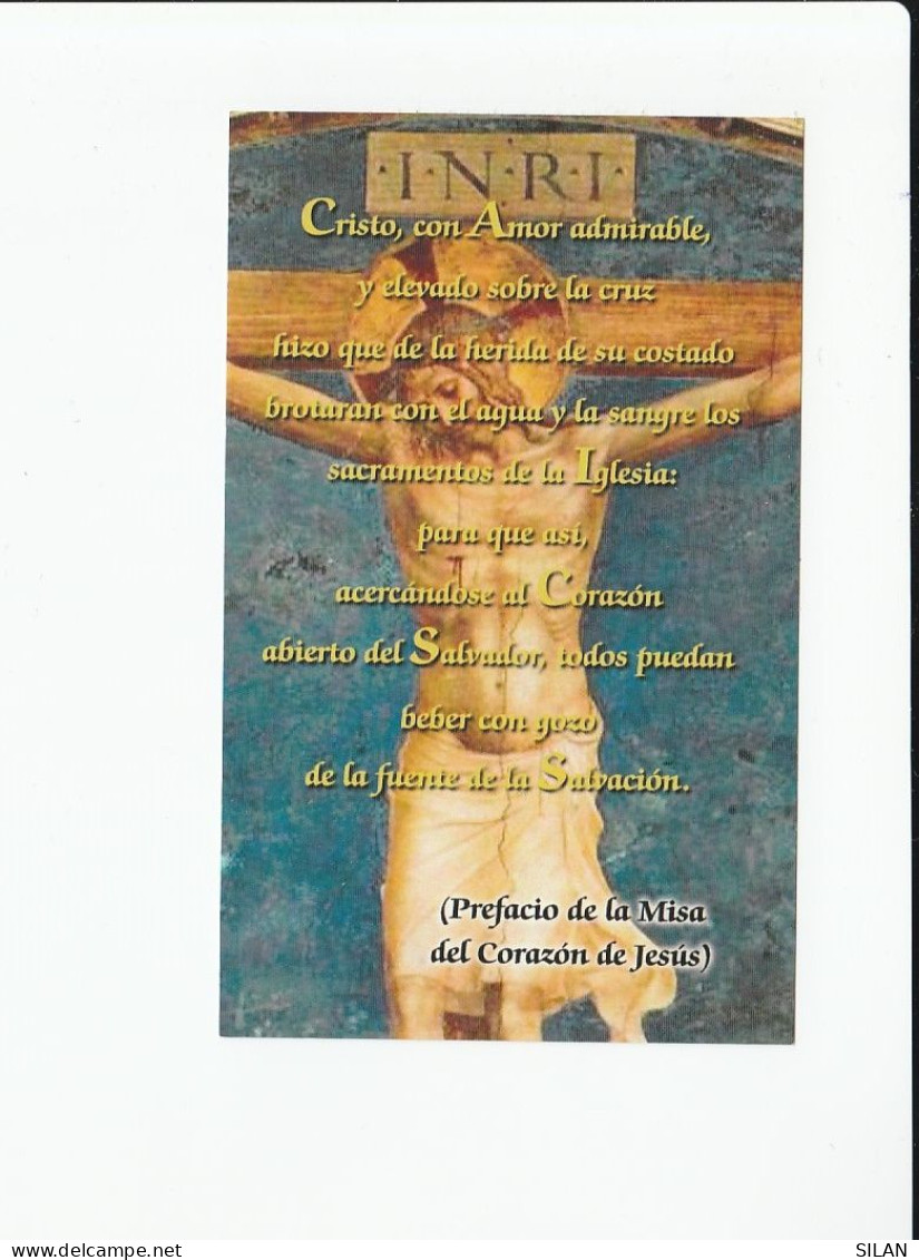 Estampita Prefacio De La Misa Del Corazón De Jesús Parroquia De Los Sagrados Corazones Sevilla - Godsdienst & Esoterisme