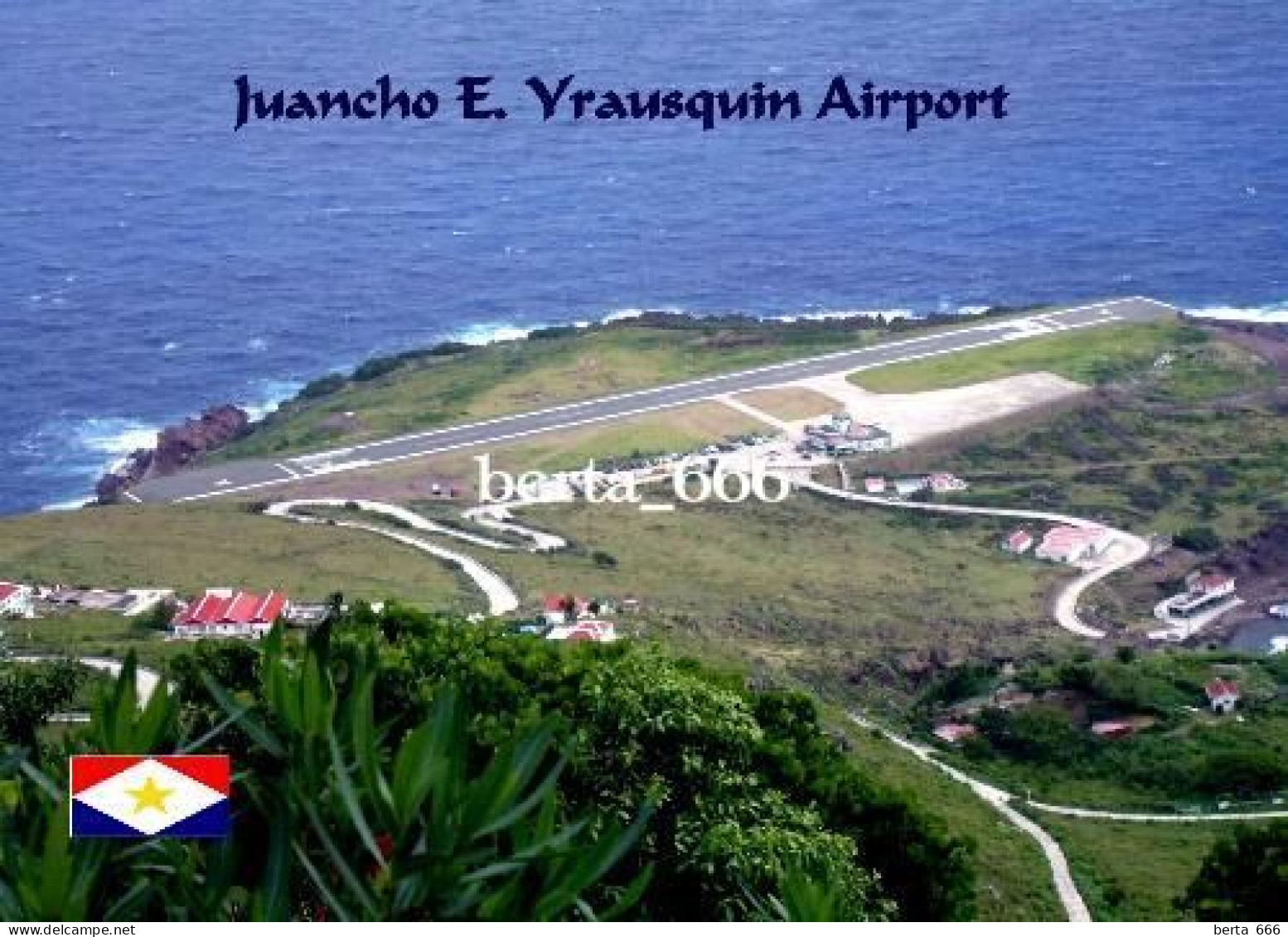 Saba Juancho E. Yrausquin Airport New Postcard - Saba