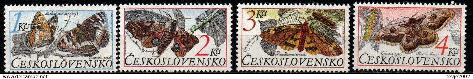 Tschechoslowakei CSSR 1987 - Mi.Nr. 2902 - 2905 - Postfrisch MNH - Tiere Animals Schmetterlinge Butterflies - Vlinders