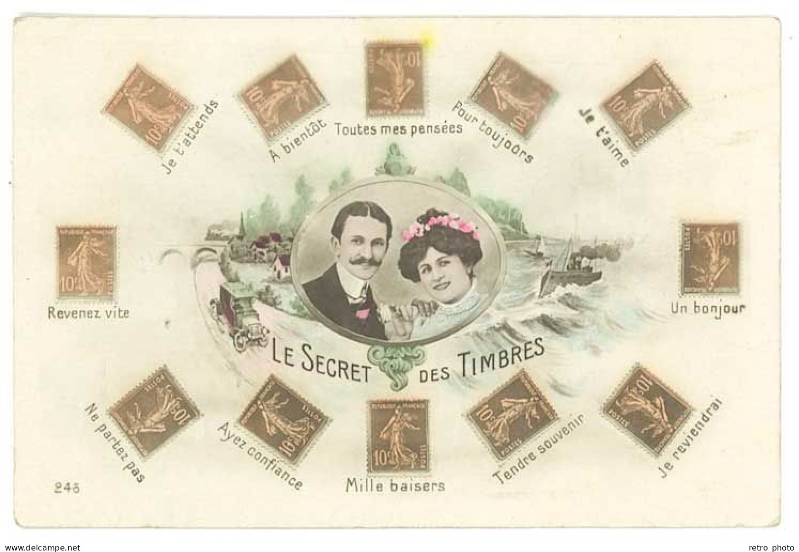 Cpa Fantaisie Le Secret Des Timbres - Amoureux ... - Otros & Sin Clasificación