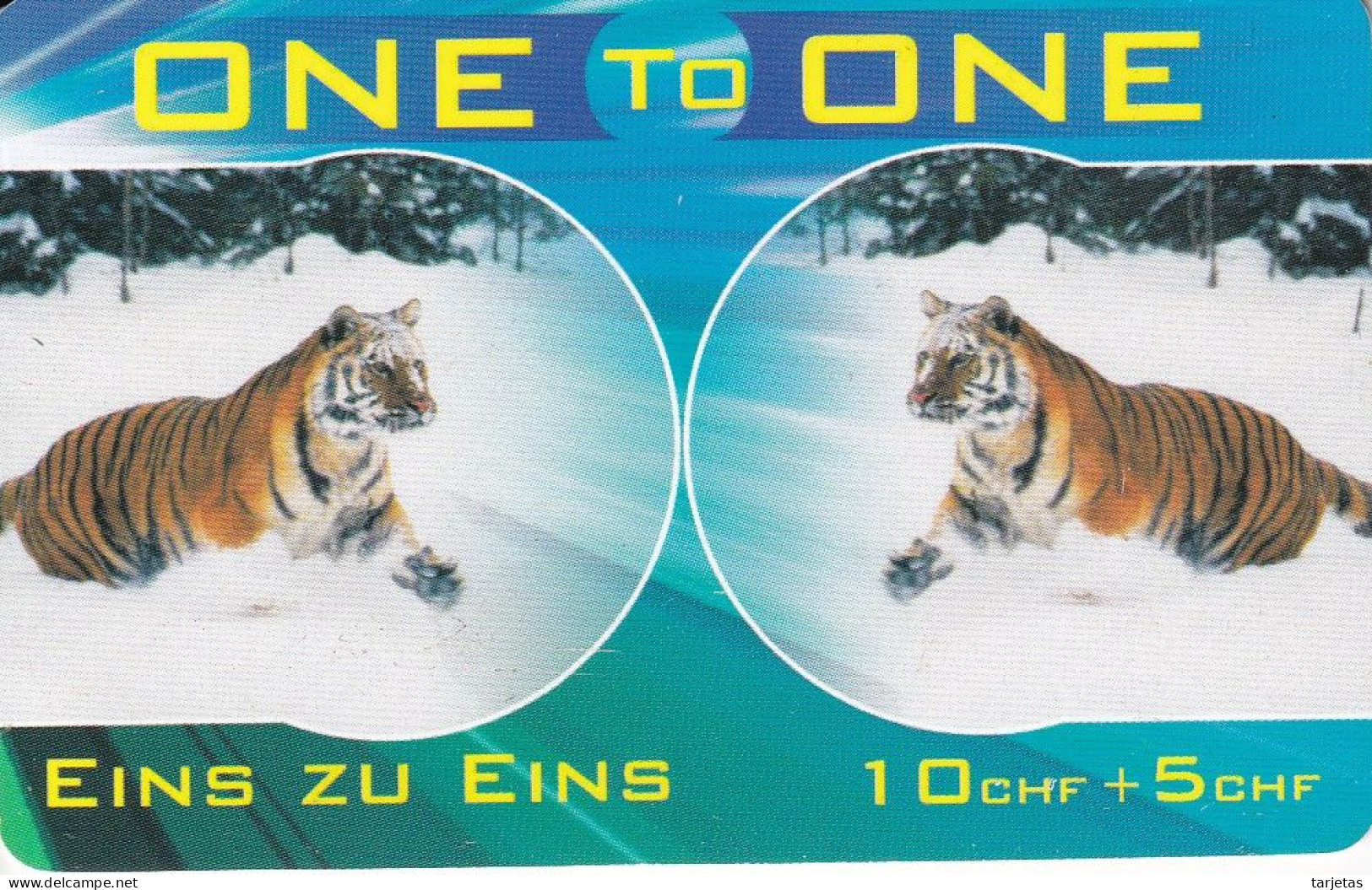 TARJETA DE SUIZA DE ONE TO ONE DE UN TIGRE (TIGER) - Svizzera