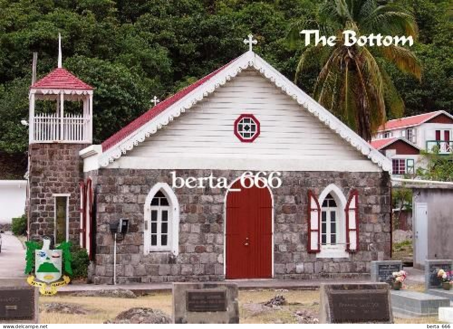 Saba Island The Bottom Church New Postcard - Saba