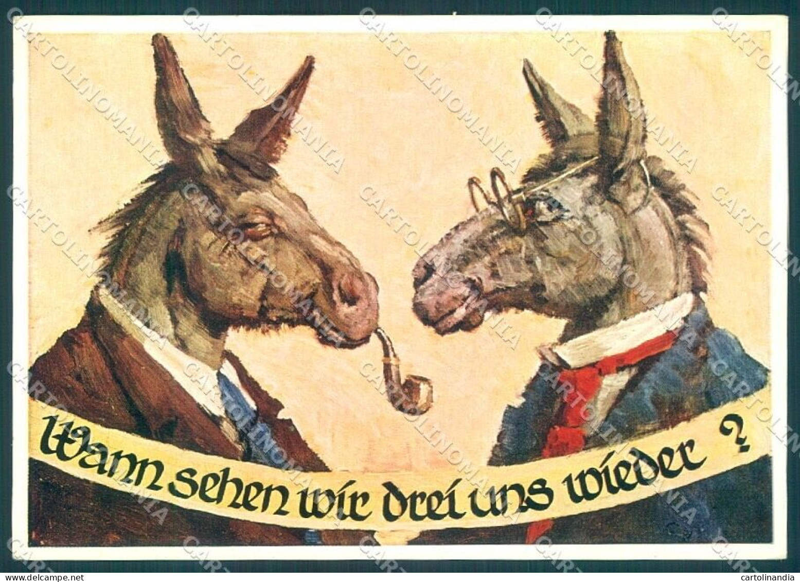 Artist Signed Dressed Donkey Emil Kohn Serie 287 FG Cartolina Postcard TW1913 - Other & Unclassified