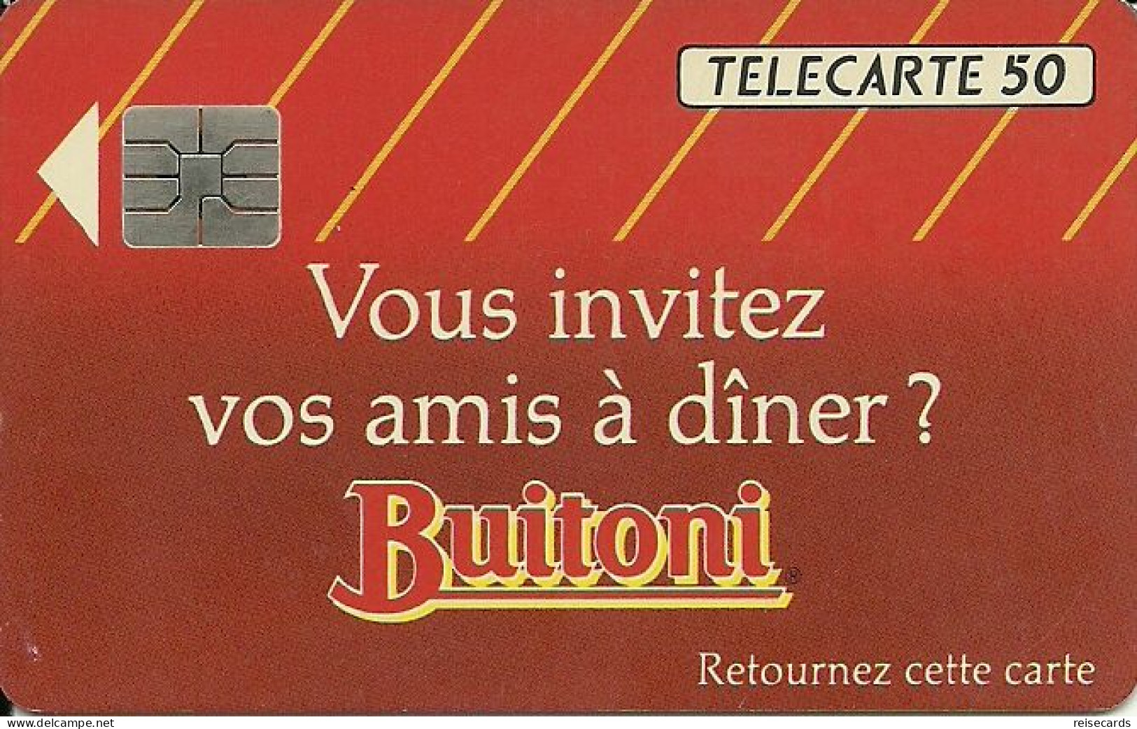 France: France Telecom 10/92 F296A Buitoni. Sans Numérotation - 1992