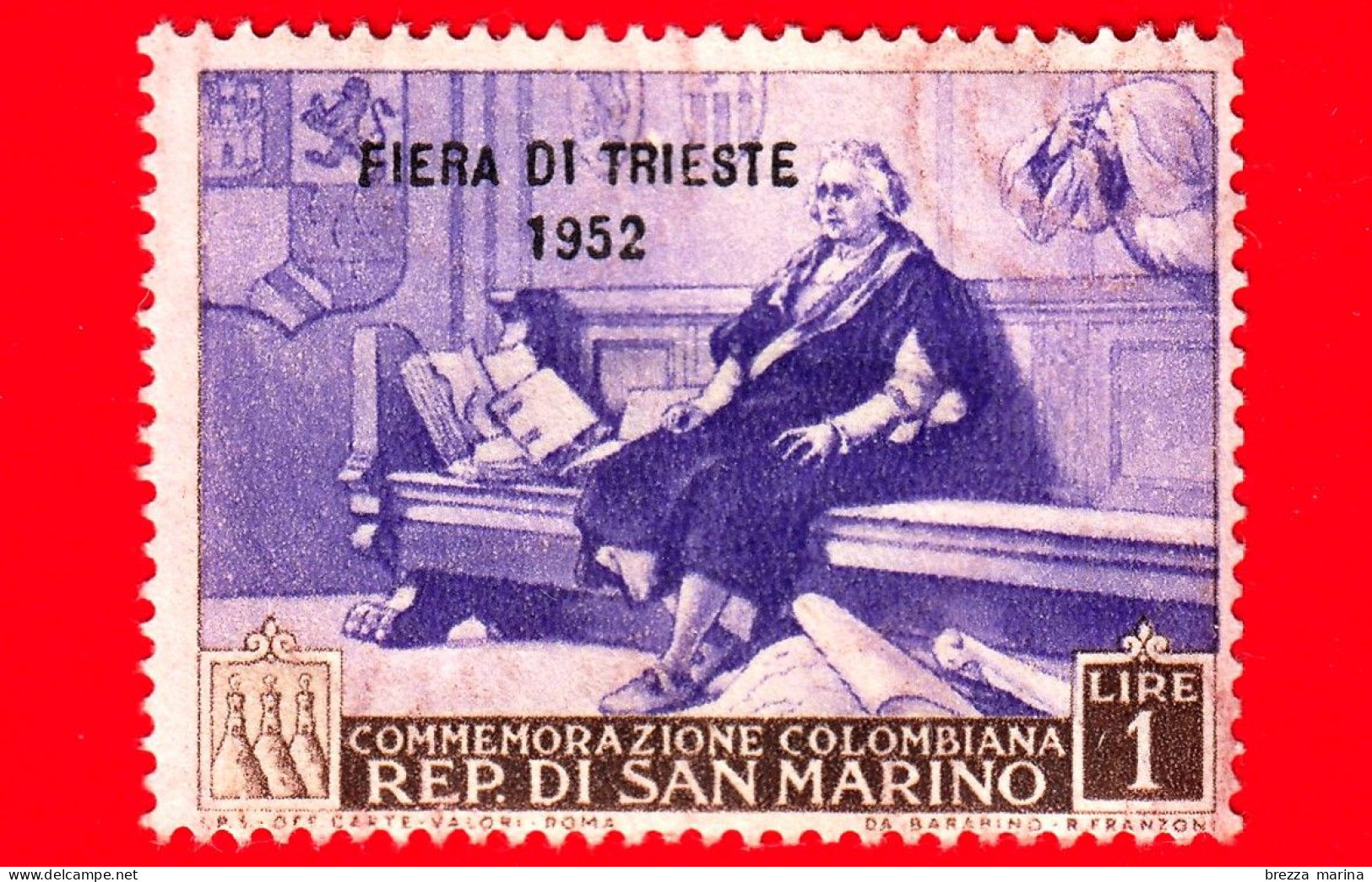 Nuovo - ML - SAN MARINO - 1952 - Fiera Di Trieste - Cristoforo Colombo E Carta D'America - 1 - Ungebraucht