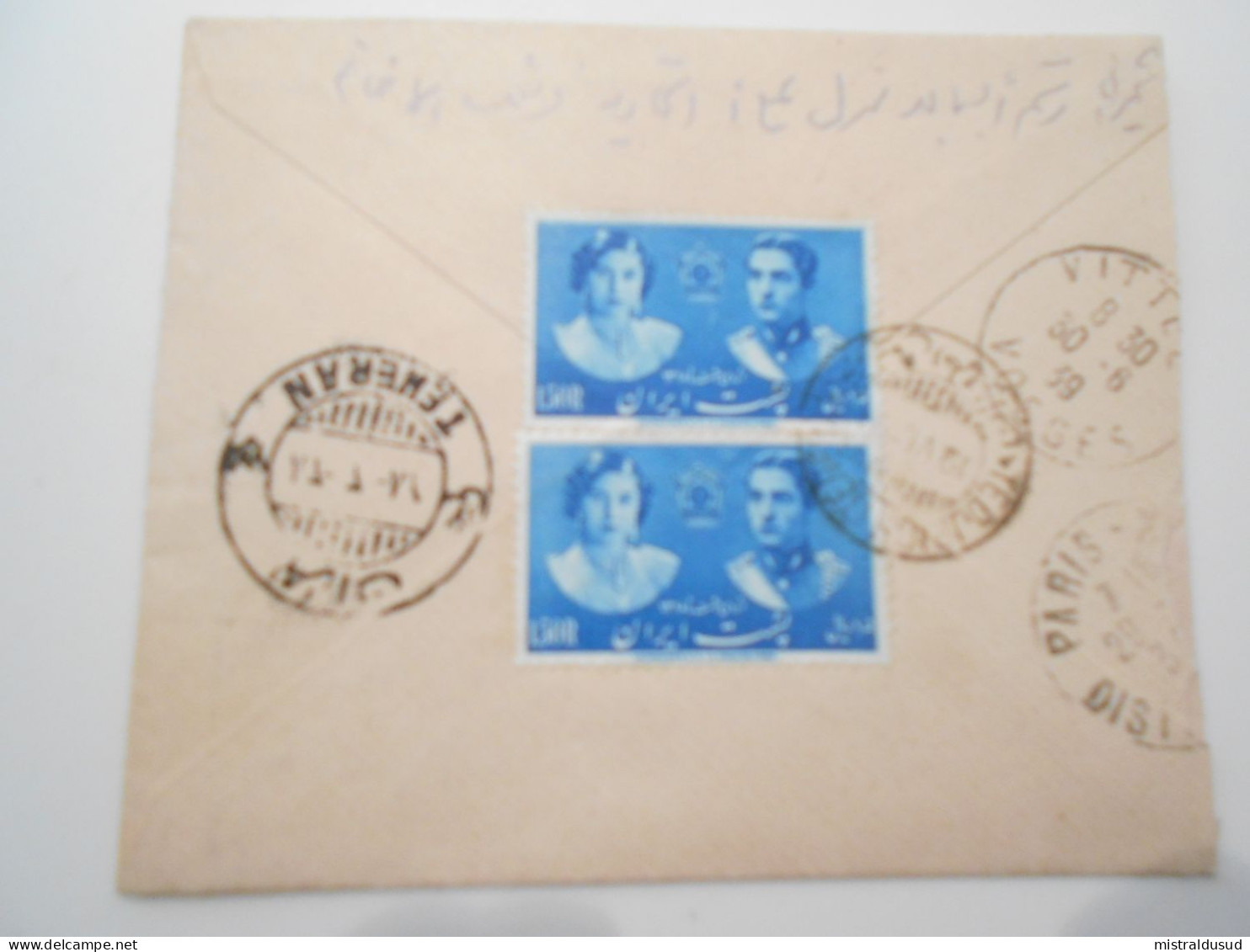 Iran , Lettre Reçommandee De Tadjriçhe 1939 Pour Paris - Iran