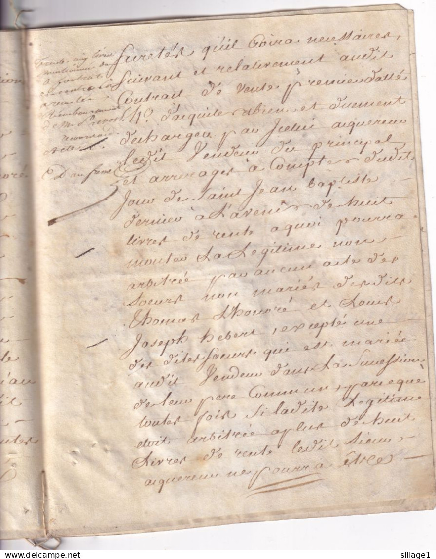 Gen. d'Alençon (Orne 61) Parchemin du 18e siècle - Document Velin - Manuscrit de 12 pages du 3 Juillet 1780 Vente