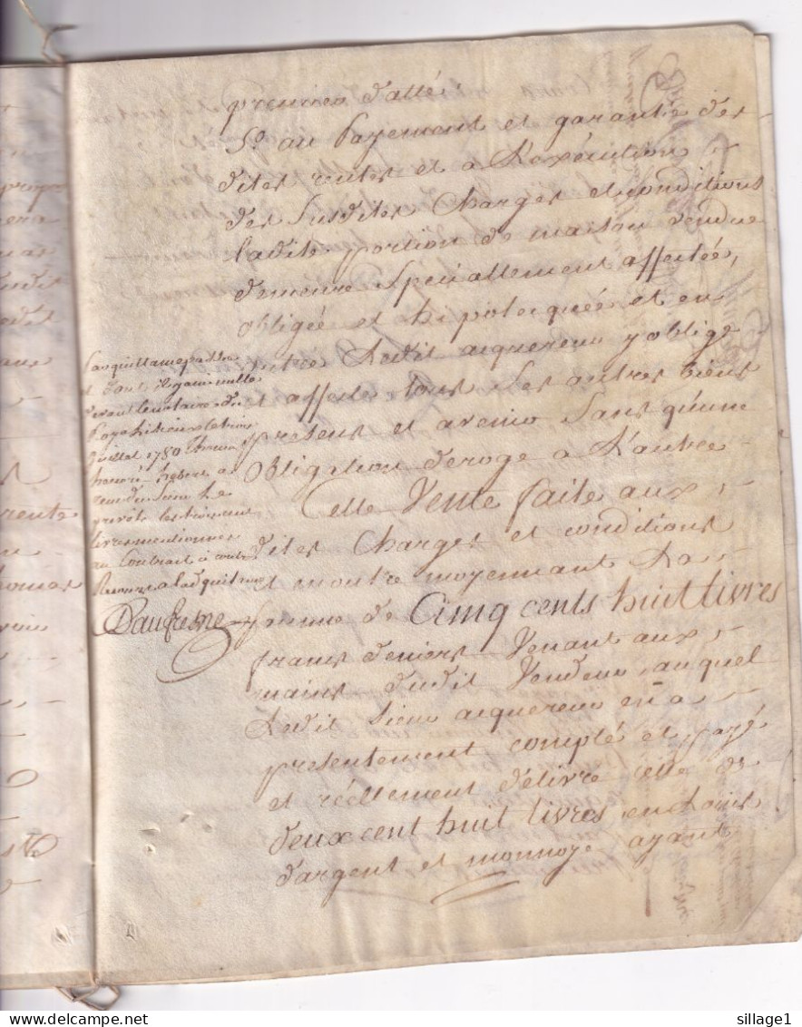 Gen. d'Alençon (Orne 61) Parchemin du 18e siècle - Document Velin - Manuscrit de 12 pages du 3 Juillet 1780 Vente