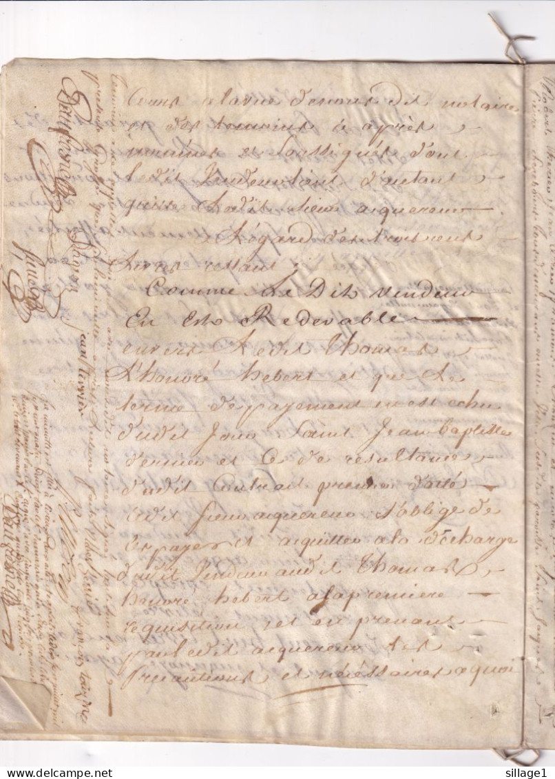 Gen. d'Alençon (Orne 61) Parchemin du 18e siècle - Document Velin - Manuscrit de 12 pages du 3 Juillet 1780 Vente