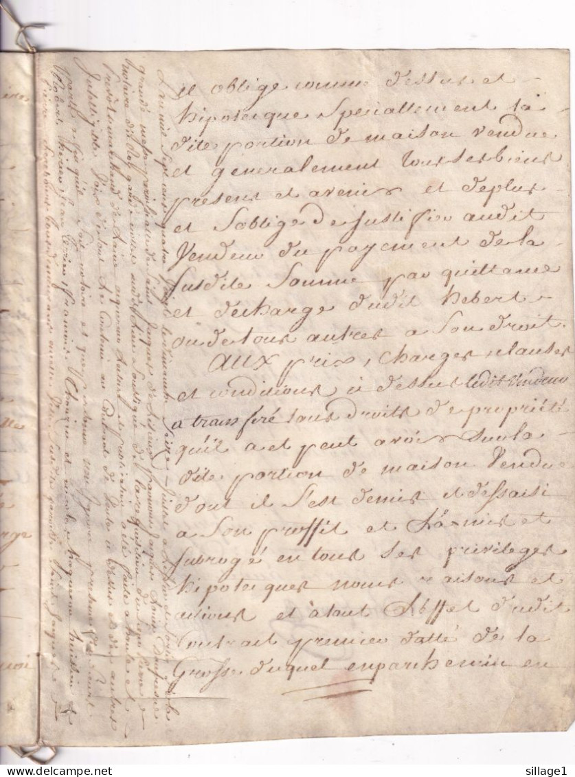 Gen. d'Alençon (Orne 61) Parchemin du 18e siècle - Document Velin - Manuscrit de 12 pages du 3 Juillet 1780 Vente