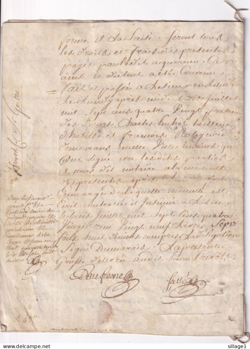Gen. d'Alençon (Orne 61) Parchemin du 18e siècle - Document Velin - Manuscrit de 12 pages du 3 Juillet 1780 Vente