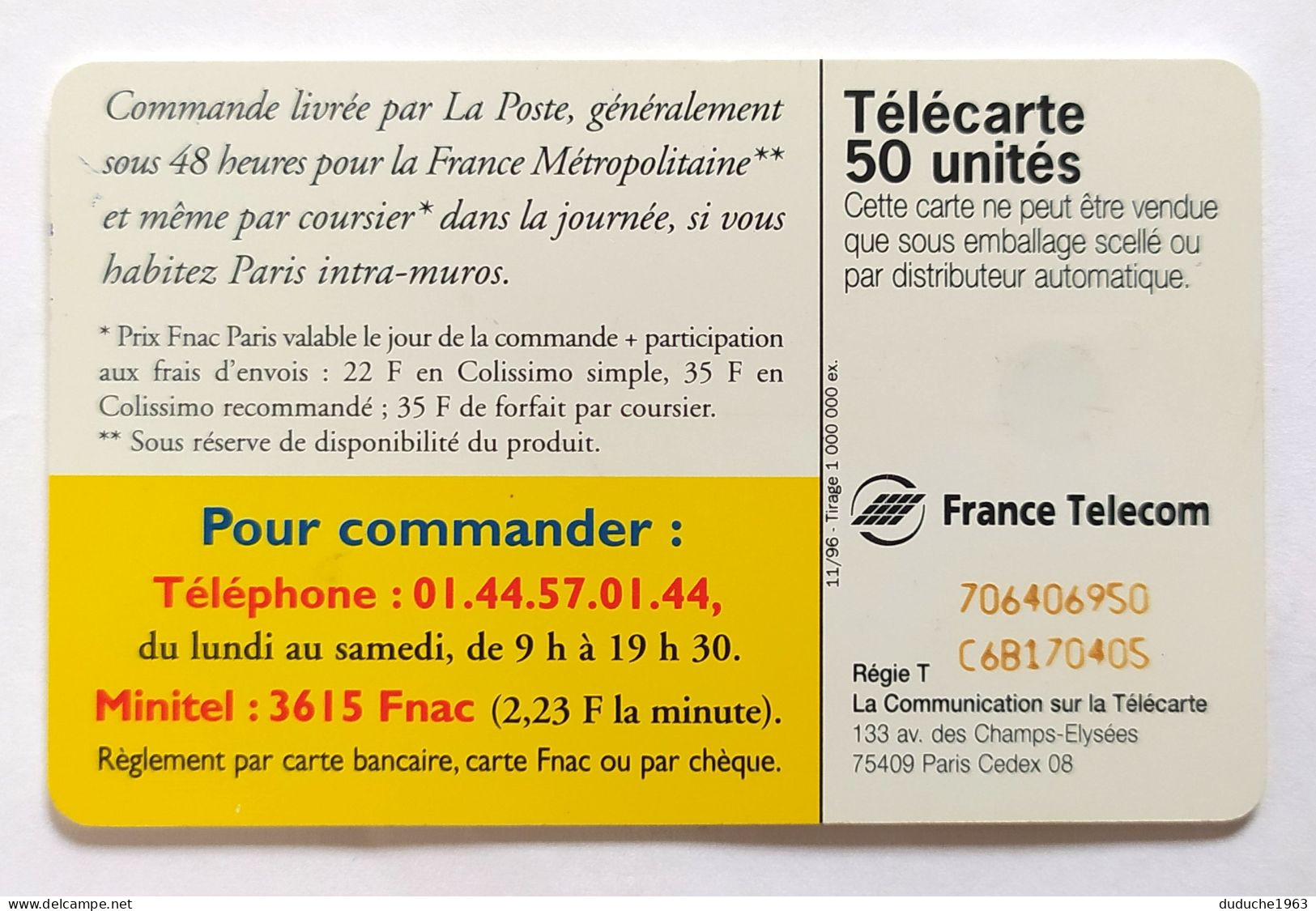 Télécarte France - FNAC - Ohne Zuordnung