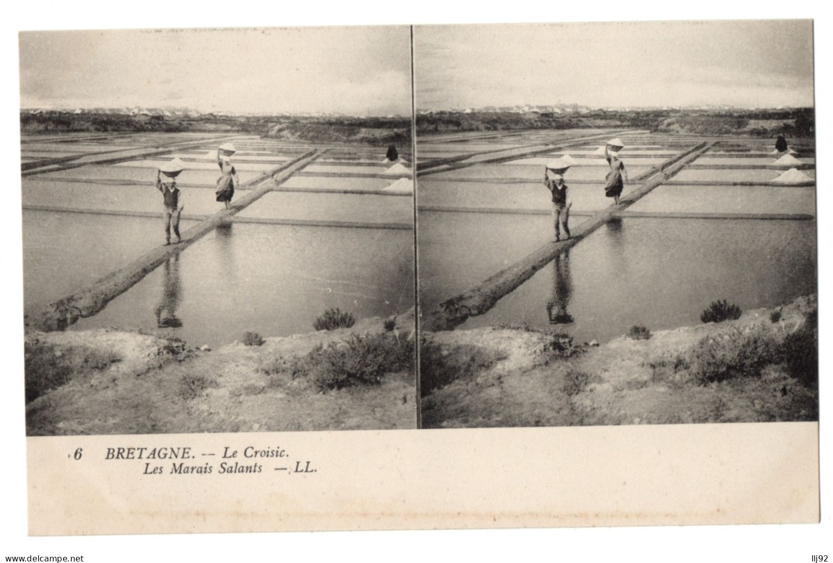 CPA  Stéréoscopique - 44 - LE CROISIC (Loire Atlantique) - 6. Les Marais Salants - LL - Cartoline Stereoscopiche