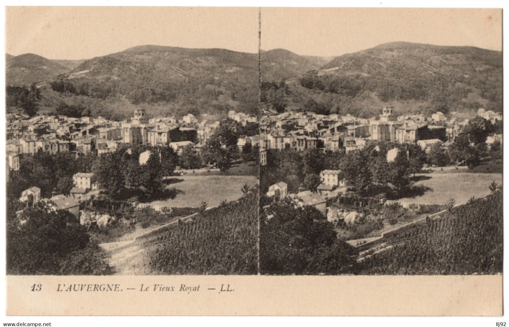 CPA  Stéréoscopique - 63 - ROYAT (Puy De Dôme) - 13. Le Vieux Royat - LL - Stereoscope Cards