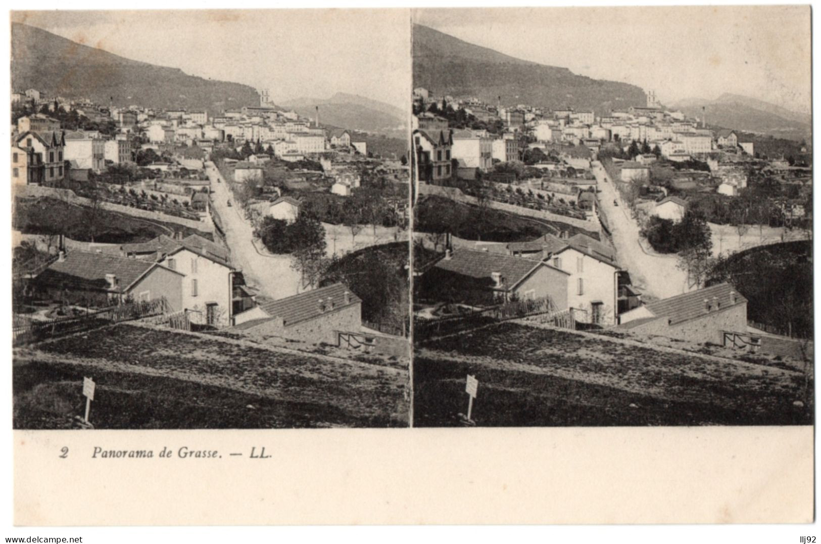 CPA  Stéréoscopique - 06 - GRASSE (Alpes Maritimes) - 2. Panorama De Grasse - LL - Cartoline Stereoscopiche