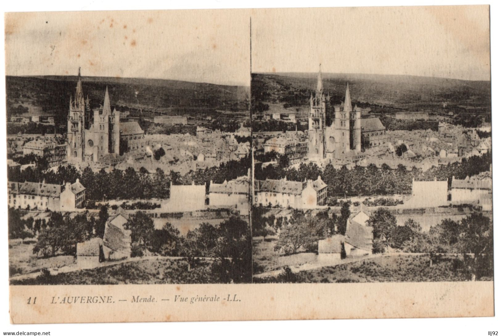 CPA  Stéréoscopique - 48 - MENDE (Lozère) - 11. Vue Générale - LL - Cartes Stéréoscopiques