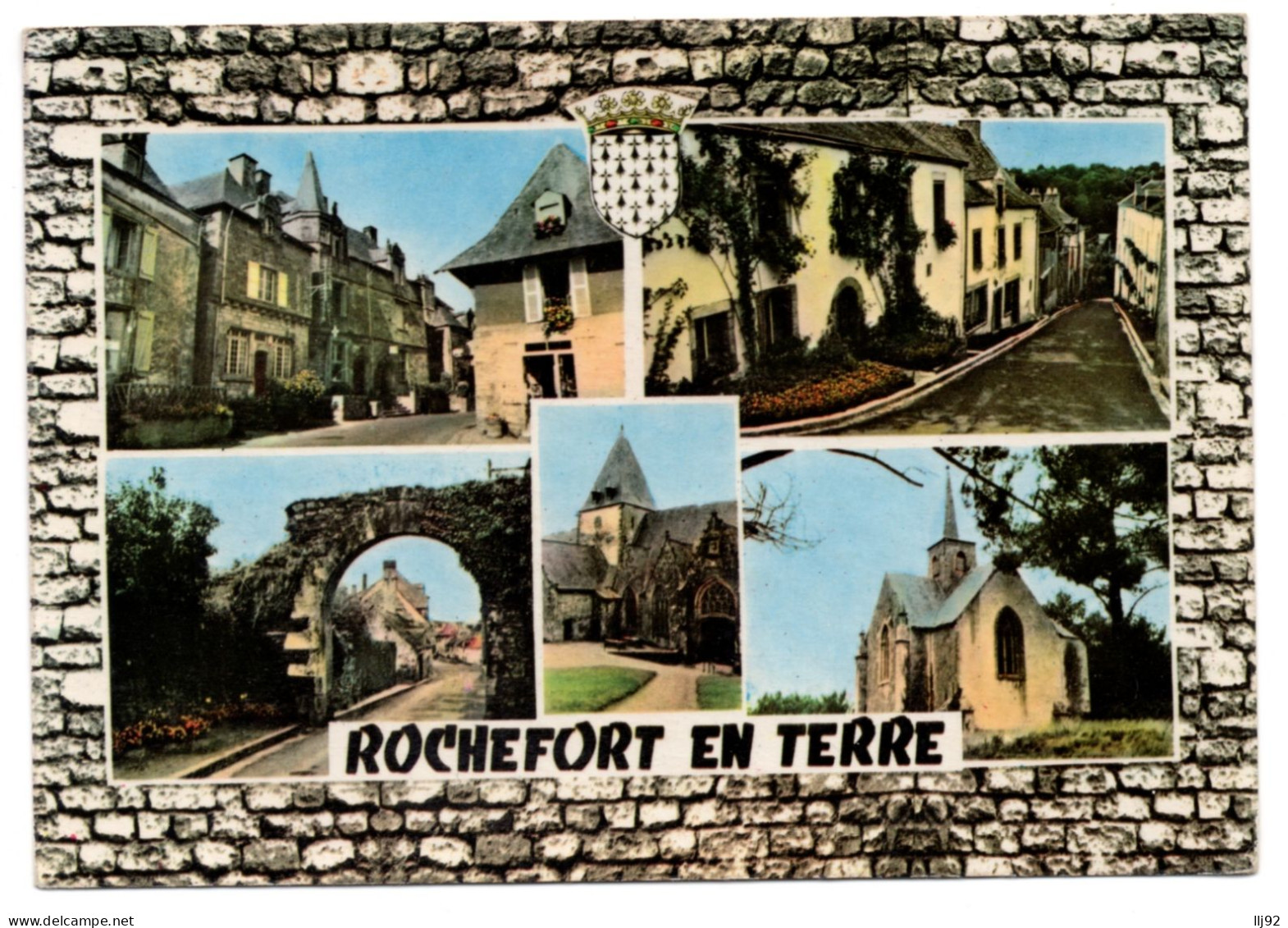 CPSM GF 56 - ROCHEFORT EN TERRE (Morbihan) - Multivues - Ed. Du Moulin - Rochefort En Terre