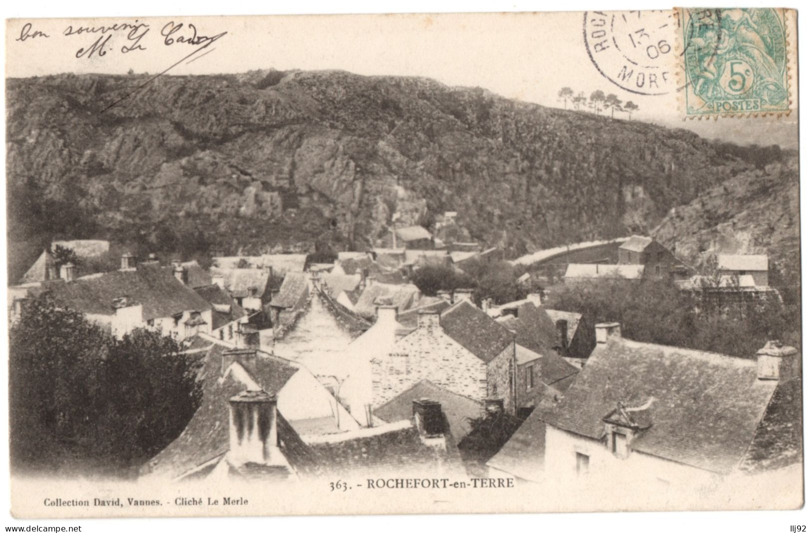 CPA 56 - ROCHEFORT EN TERRE (Morbihan) - 363. Vue Générale. Coll. David - Dos Non Divisé - Rochefort En Terre
