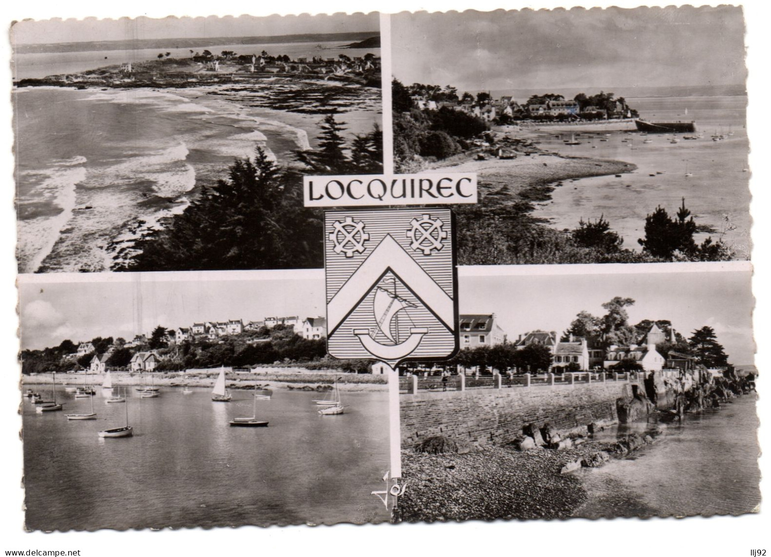 CPSM GF 29 - LOCQUIREC (Finistère) - 1333. Le Port De Pêche Et Ses Plages (multivues).  - Locquirec