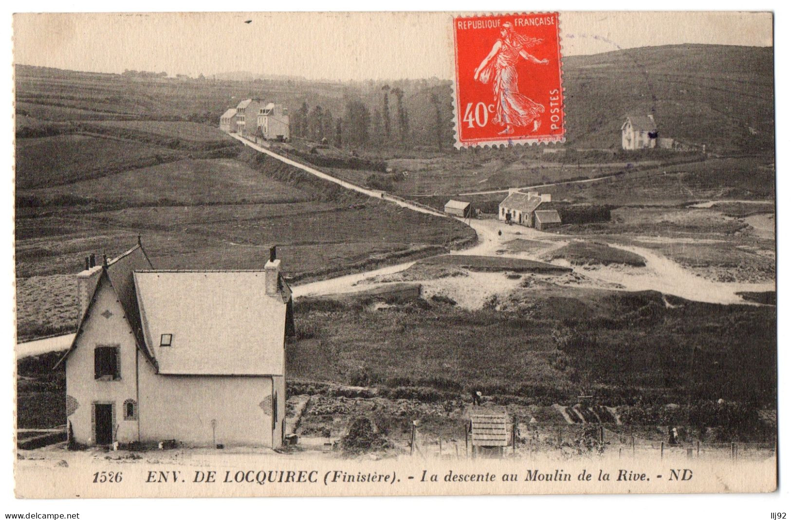 CPA 29 - Env. De LOCQUIREC (Finistère) - 1526. La Descente Au Moulin De La Rive. ND - Locquirec