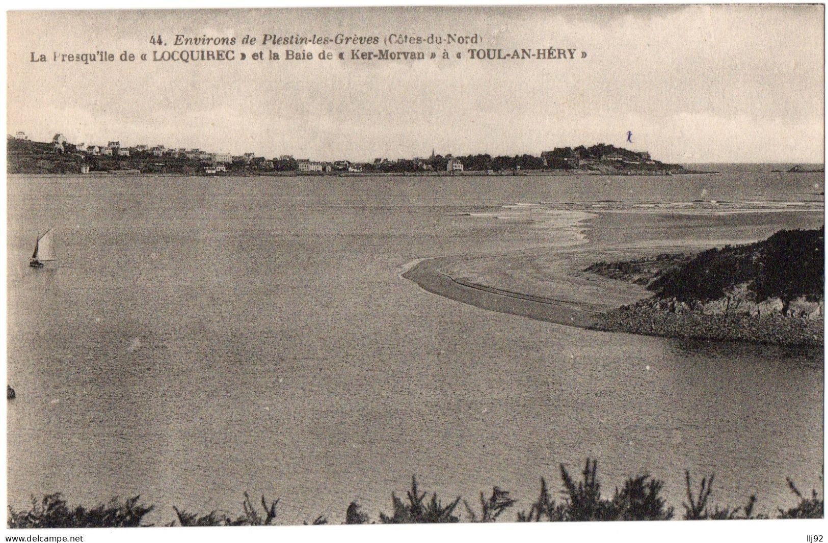 CPA 29 - LOCQUIREC (Finistère) - 44. Presqu'Ile De Locquirec Et La Baie De ""Ker-Morvan"" à ""TOUL AN HERY"". Ed. Delorm - Locquirec