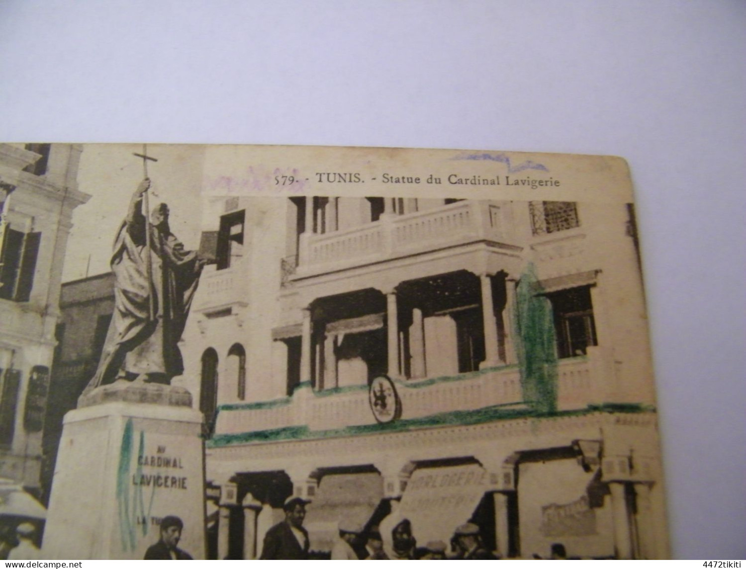 CPA - Afrique - Tunisie - Tunis - Restaurant Chez Eugène - Statue Cardinal Lavigerie - 1936 - SUP (HT 46) - Tunisia