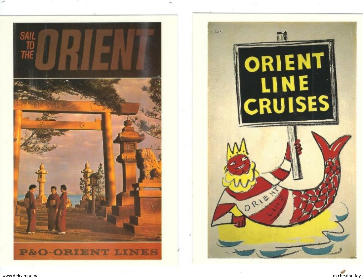 2 MORE POSTCARDS MARITIME ADVERTISING  ORIENT LINE PUBLISHED BY DRUMAHOE GRAPHICS - Advertising