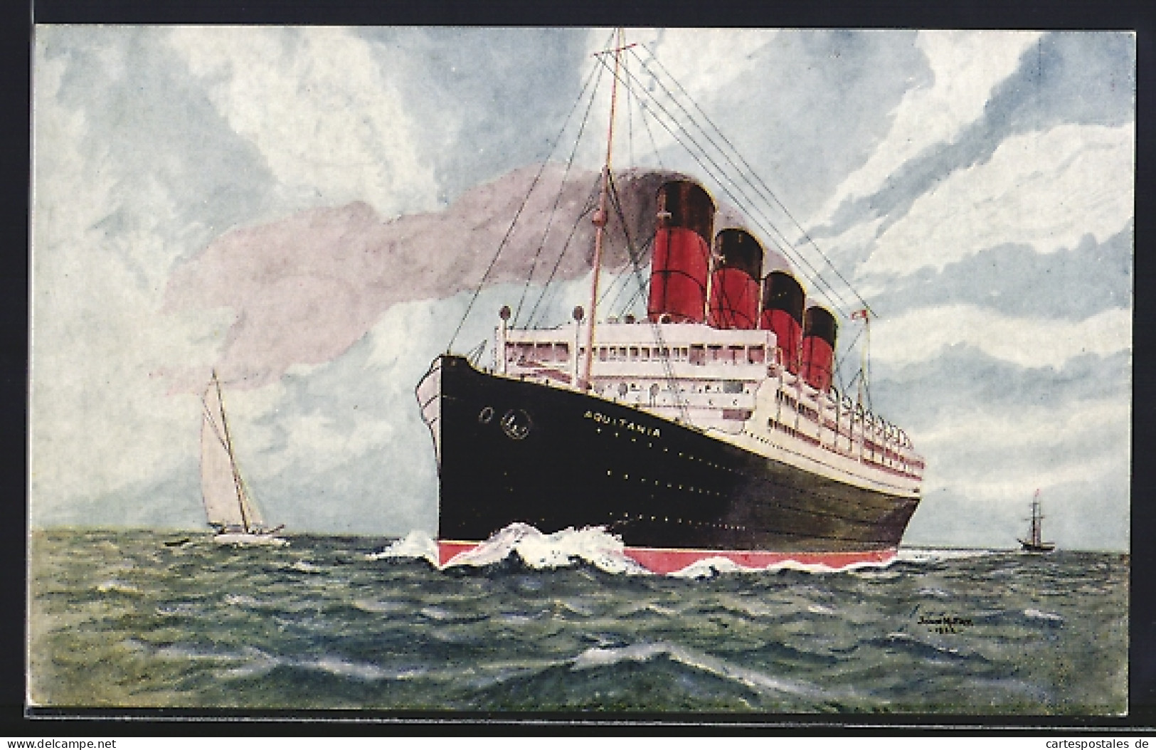 Künstler-AK RMS Aquitania Der Cunard Line  - Steamers