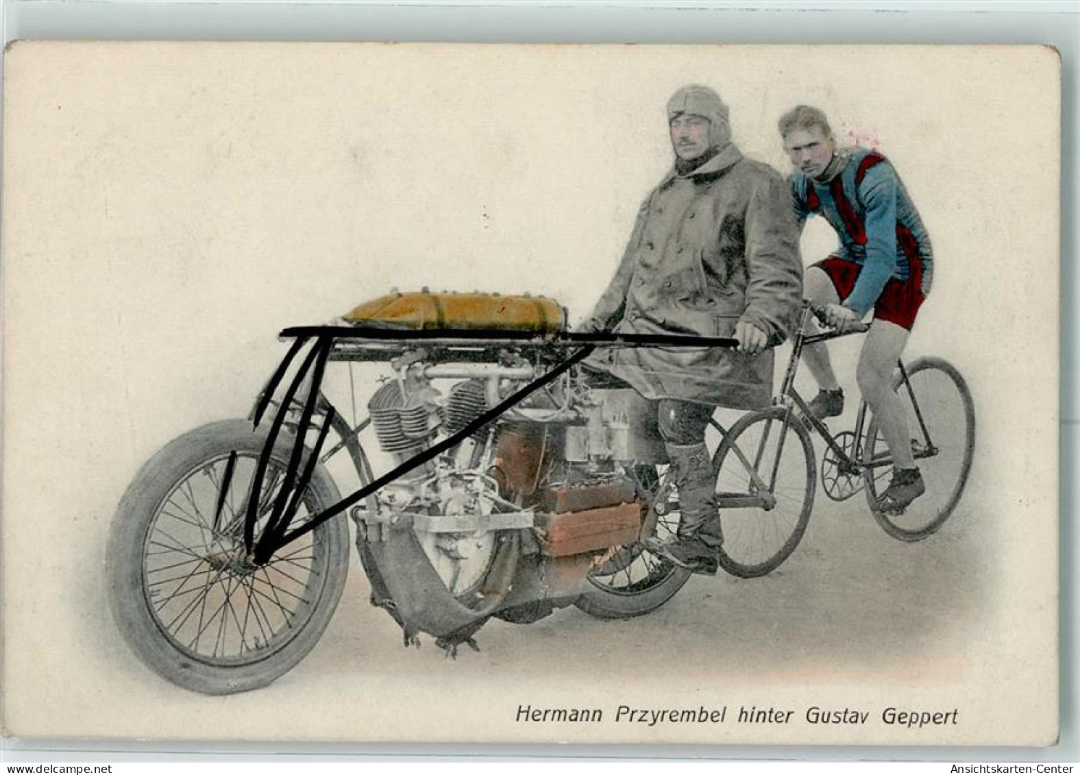 13420804 - Hermann Przyrembel Hinter Gustav Geppert AK - Radsport